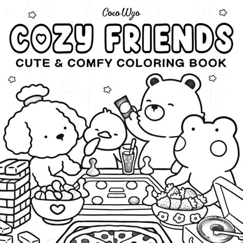 Livro Cozy Friends Livro De Colorir Para Adultos E Adolescetes Em