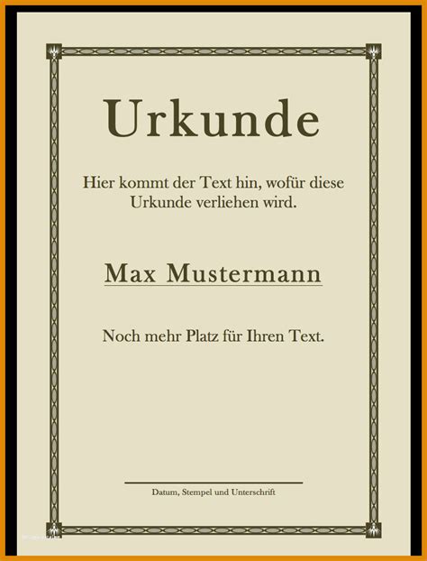 Tolle Word Vorlage Urkunde Kostenlos Download Sie Berücksichtigen