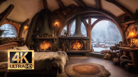 Explore A Hobbit Bedroom With Dual Fireplaces Relaxing Crackling Fire