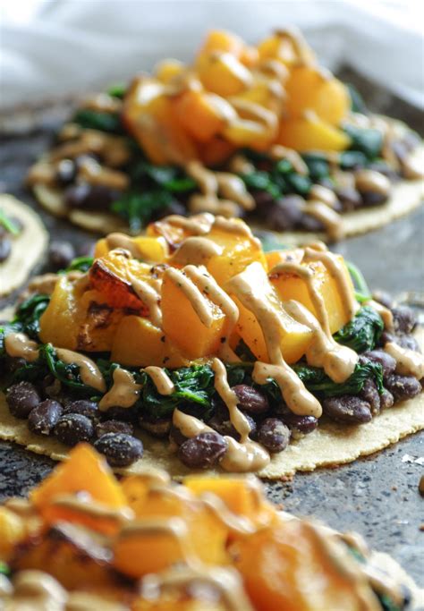 Roasted Butternut Squash Tacos With Chipotle Lime Crema The Forked Spoon