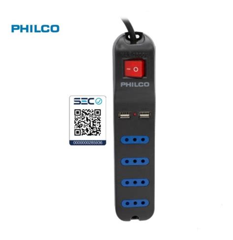 Extensión Philco Xt41 Con 4 Pos Ac 2 Pos Usb Cable 1 5mt Cuotas