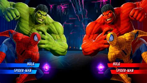 Hulk Spider Man Vs Red Hulk Yellow Spider Man Very Hard Ai Marvel