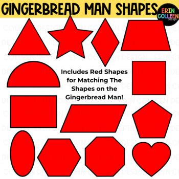 Gingerbread Man Shapes Clipart Christmas Shapes By Erin Colleen Design