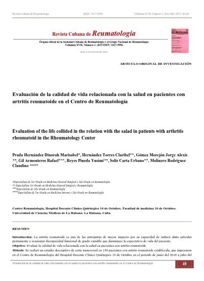 Evaluación de la calidad de vida relacionada con la salud en pacientes