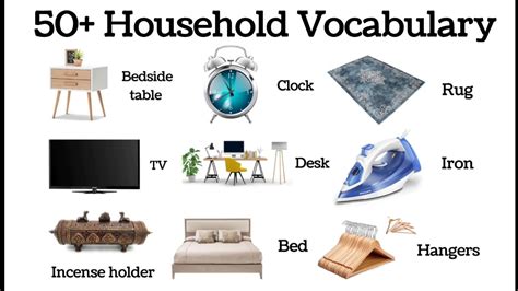 50 Household Vocabulary Household Items English Vocabulary Youtube