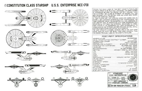 Star Trek Blueprints Constitution Class Starship U S S Enterprise Ncc 1701