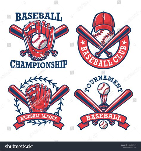 Colorful Baseball Logo Insignias Collection Stock Vector Royalty Free