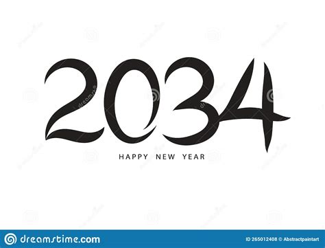 2034 Happy New Year Black Color Vector 2034 Number Design 2034 Year