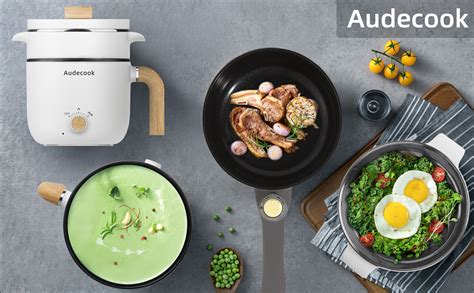 Amazon De Audecook Elektrische Hot Pot Und Dampfgarer 1 5L Tragbare