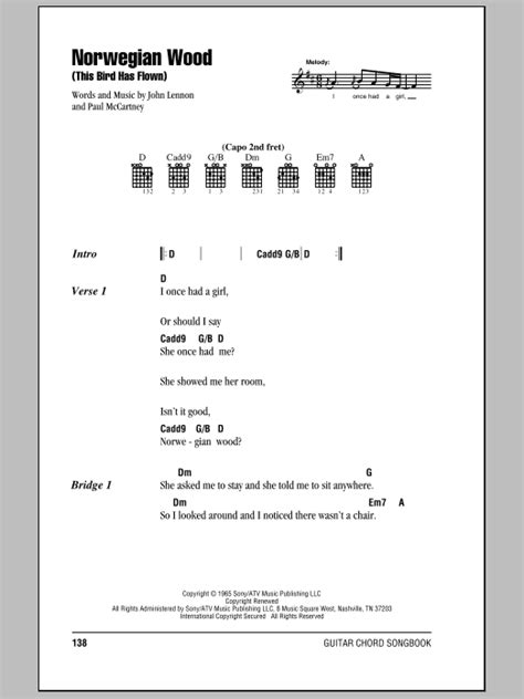 Norwegian Wood Guitar Chords