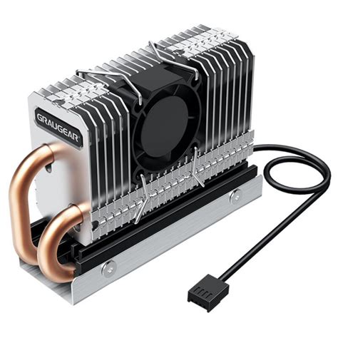 Graugear Heatpipe Kühler für M 2 NVMe 2280 SSD PWM Lüfter 25 mm 23 85