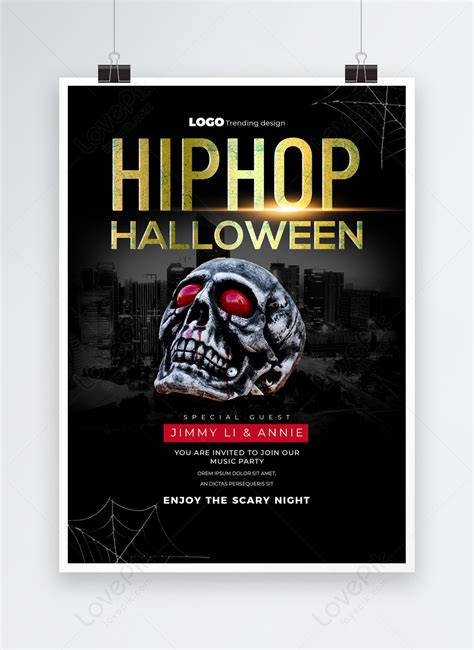 Skull Halloween Hip Hop Party Poster Template Imagepicture Free