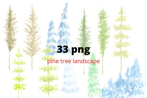 Watercolor Pine Tree Landscape Graphic By Cyudeshbuhu · Creative Fabrica