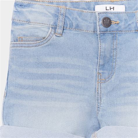 Short Droit En Jean Taille Ajustable Denim Triple Stone Fille La Halle