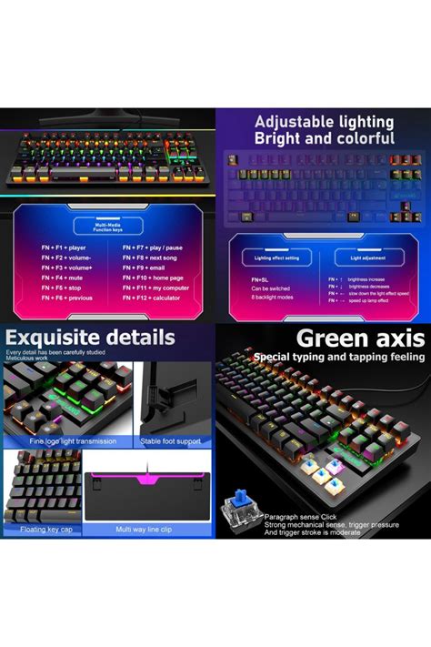 ZIYOULANG K Blue Switch Rainbow Tuşlu Mini Hot Swapp Mekanik Kablolu Oyuncu Klavyesi Fiyatı
