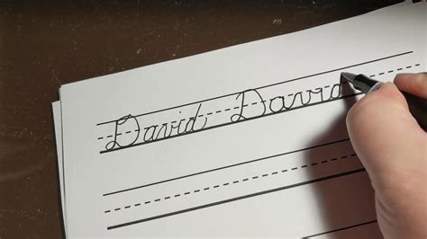 How To Write Your Name In Cursive David Youtube