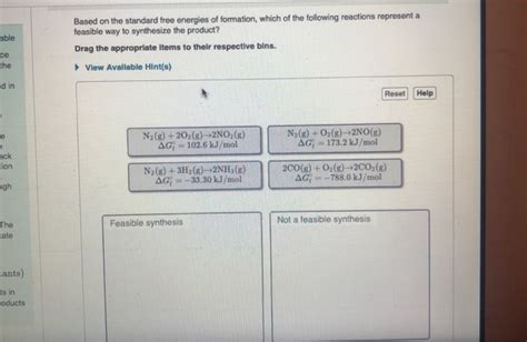 Solved Based On The Standard Free Energies Of Formation Chegg