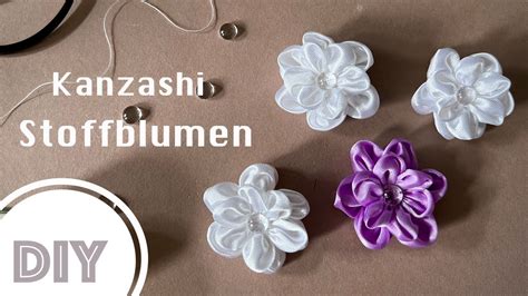 Diy Anleitung Kanzashi Stoffblumen Selber Machen Fabric Flower Tutorial