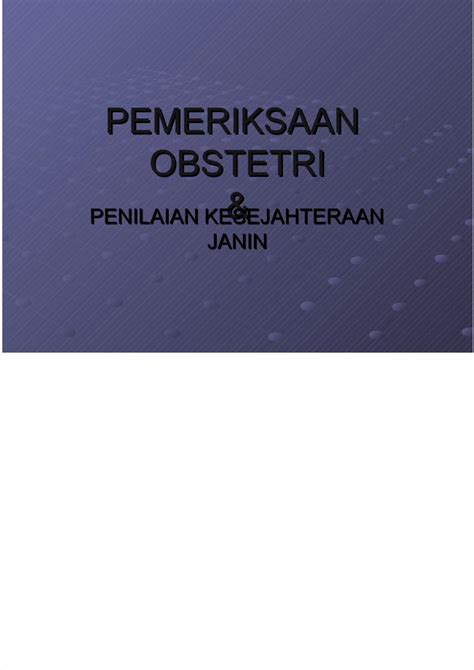 Pdf Pemeriksaan Obstetri Modif Dokumen Tips