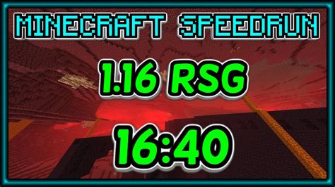 Minecraft Speedrun 1 16 RSG PB Of 16 40 YouTube