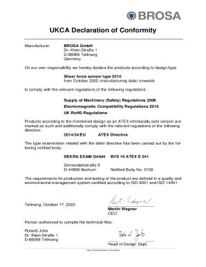 Fillable Online UKCA MIR Declaration Of Conformity Fax Email Print