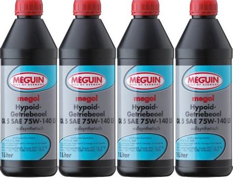 Meguin Megol 3536 Hypoid Getriebeoel GL5 SAE 75W 140 LS 4x 1l 4 Liter