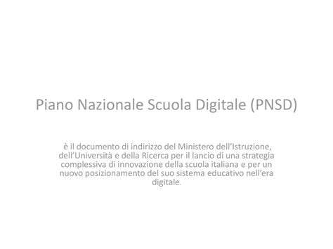 Piano Nazionale Scuola Digitale PNSD Ppt Scaricare