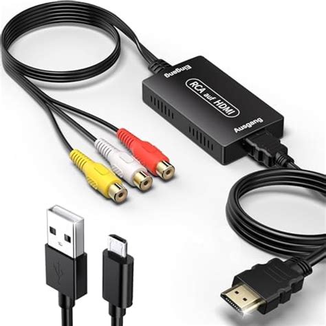 Gulemfy Compatibile Con Rca A Hdmi Convertitore Adattatore Av A Hdmi