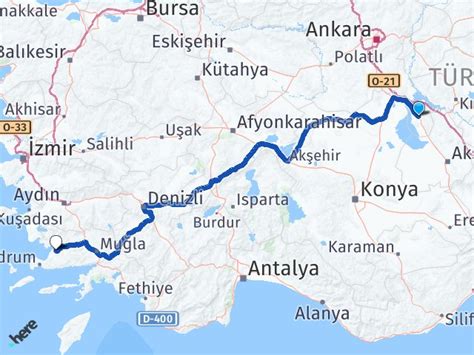 Ankara Erefliko Hisar Milas Bodrum Havaliman Aras Ka Km Yol Tarifi