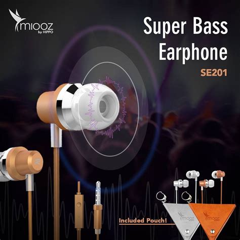 Jual Earphone Hippo Miooz SE201 Super Bass With Microphone 100