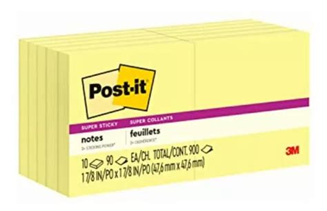 Post It Mmm62210sscy Super Sticky Notes 2 In X 2 In 10 Cuotas Sin