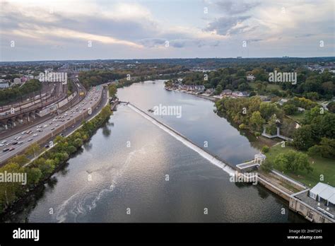 Schuylkill River in Philadelphia, Pennsylvania. Highway in Background ...