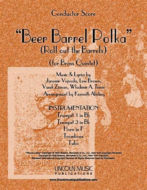 Beer Barrel Polka Roll Out The Barrel Arr Kenneth Abeling Sheet