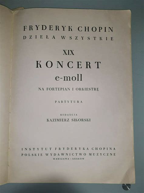 Partition Piano Fryderyk Chopin Koncert E Moll Dition