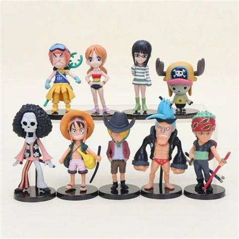 Kit 9 Bonecos Action Figure One Piece Miniatura Luffy Zoro Paki Store