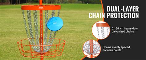 Vevor Disc Golf Basket 24 Chains Portable Disc Golf Target Hole Heavy Duty Steel Practice Disc