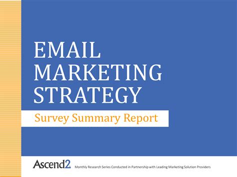 Email Marketing Strategy Survey Summary Report | Templates at