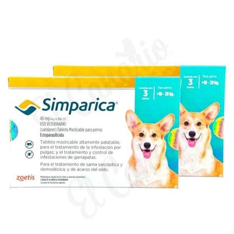 Simparica 40mg 10kg A 20kg X1 El Canario Pet Shop