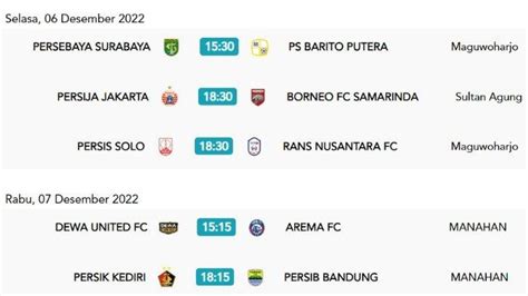 Jadwal Liga 1 2022 Lengkap Jam Tayang Resmi Persija Persib PSIS PSM