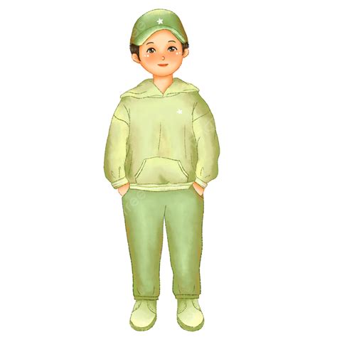 Casual Clothes PNG Image, Illustration Of A Boy In Green Casual Clothes, Illustration Of A Boy ...