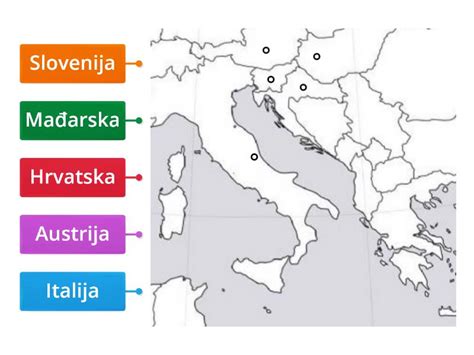 Geografija Susjedne države Europe Slika s oznakama