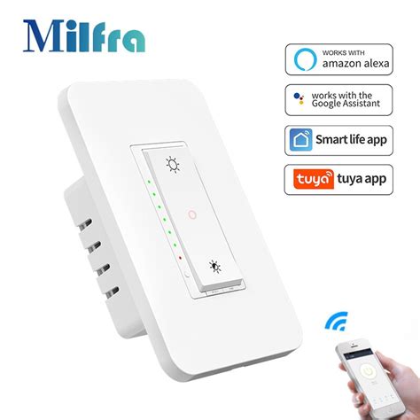 Milfra Tuya Interruptor De Luz Dimmer Wifi Vias One Key Interruptores