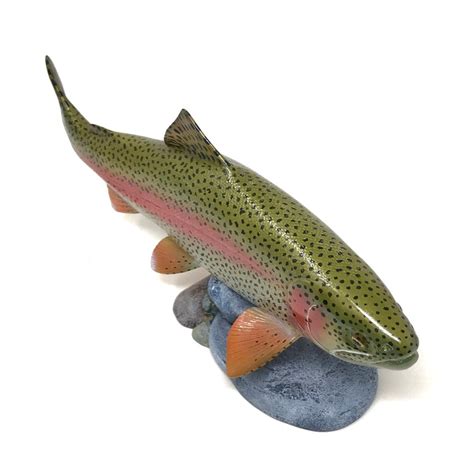 Rainbow Trout Sculpture Carved Fish Casting Flyfishing Etsy