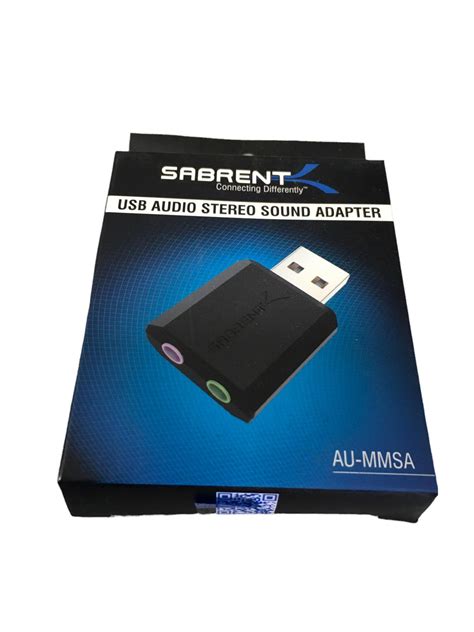 Sabrent Usb External Audio Stereo Sound Adapter Windows Mac Plug Play Au Mmsa New