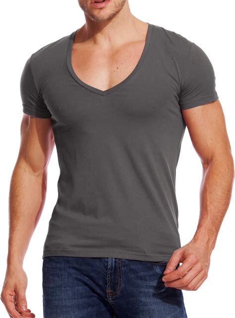 Herren T Shirt Mit V Ausschnitt Tiefer V Ausschnitt Schmale Passform