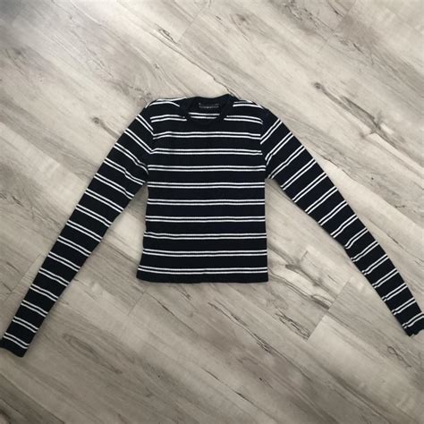 Brandy Melville Striped Long Sleeve Top One Size Depop