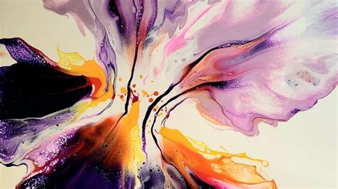 An Abstract Painting With Purple Orange And Yellow Colors