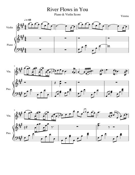 River Flows In You Score With Violin And Piano Part Sheet Music For Violin Piano Download