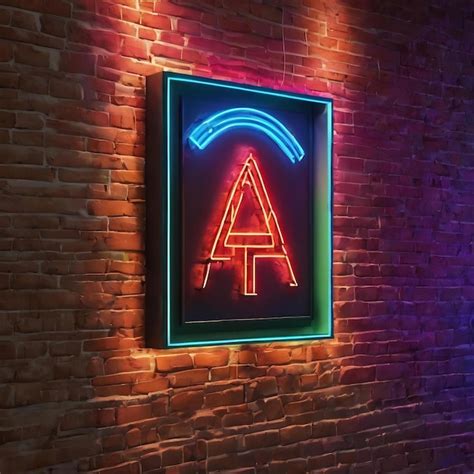 Premium Photo Neon Sign On A Brick Wall Illustration