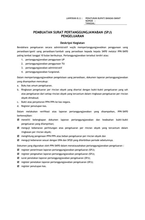 Pembuatan Surat Pertanggungjawaban Spj